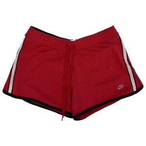 Nike 'Just do it' Red Women's Cotton Blend Running Gym Workout Shorts Size Small